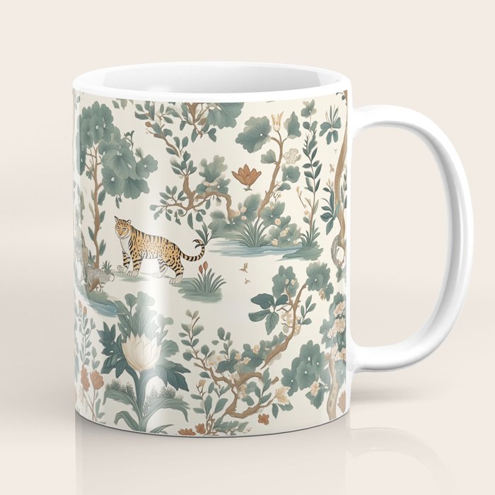 Tigers in Romantic Botanica Coffee Mug Gallery Image 1