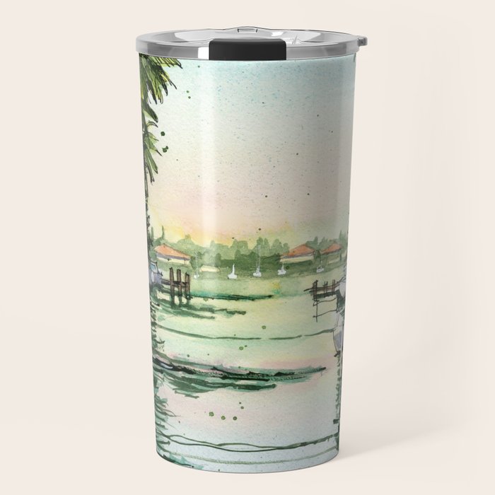 Siesta Key View to Big Pass Travel Mug