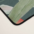 Peach Florals with Painted Speckles on Dark Green Desk Mat Gallery Image 4