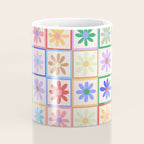 Cute Checkered Flowers in Beige  Coffee Mug Gallery Image 4