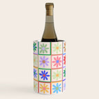 Cute Checkered Flowers in Beige  Wine Chiller Gallery Image 3
