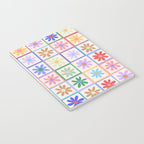 Cute Checkered Flowers in Beige  Notebook Gallery Image 3