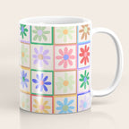 Cute Checkered Flowers in Beige  Coffee Mug Gallery Image 1
