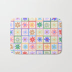 Cute Checkered Flowers in Beige  Bath Mat Gallery Image 1