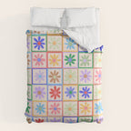 Cute Checkered Flowers in Beige  Comforter Gallery Image 6