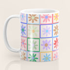 Cute Checkered Flowers in Beige  Coffee Mug Gallery Image 3