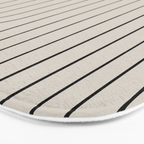 Minimal Line Curvature XCVI Vintage Creme & Black Mid Century Modern Arch Abstract Bath Mat Gallery Image 3