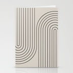 Minimal Line Curvature XCVI Vintage Creme & Black Mid Century Modern Arch Abstract Stationery Card Gallery Image 2