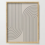 Minimal Line Curvature XCVI Vintage Creme & Black Mid Century Modern Arch Abstract Serving Tray Gallery Image 1
