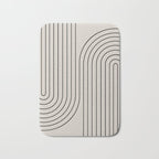 Minimal Line Curvature XCVI Vintage Creme & Black Mid Century Modern Arch Abstract Bath Mat Gallery Image 1