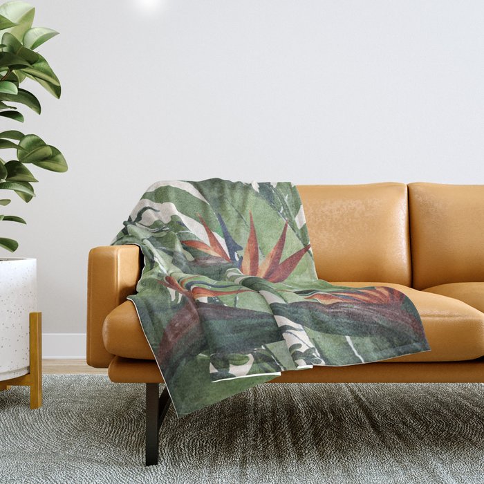 Tropical Flora I Throw Blanket Gallery Image 1