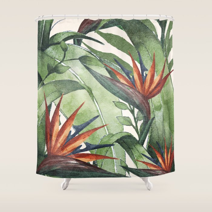 Tropical Flora I Shower Curtain Gallery Image 1