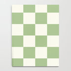 Checkerboard Check Checkered Pattern in Light Sage Green and Cream Notebook Gallery Image 4