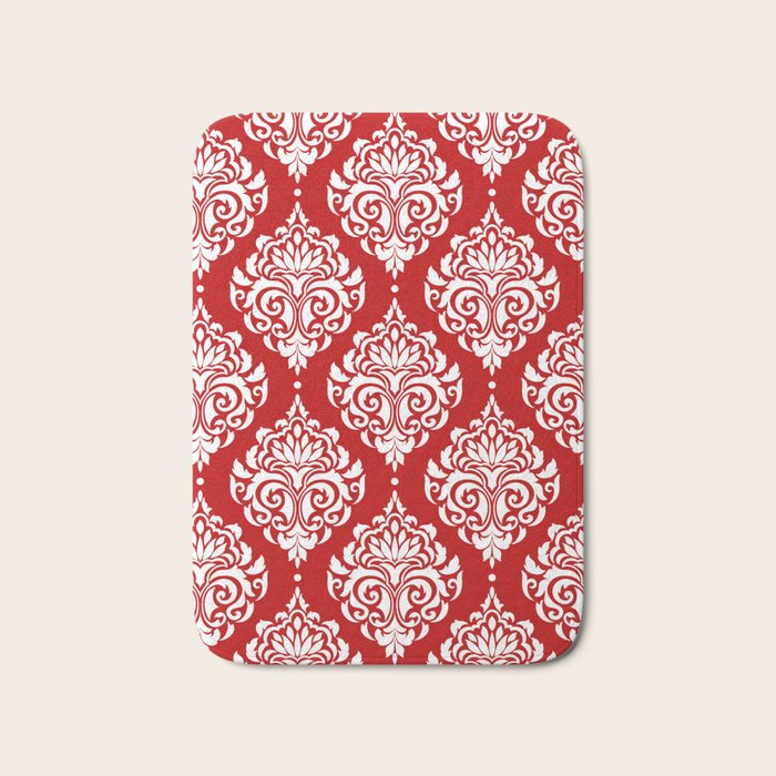 Red Damask Bath Mat Gallery Image 1