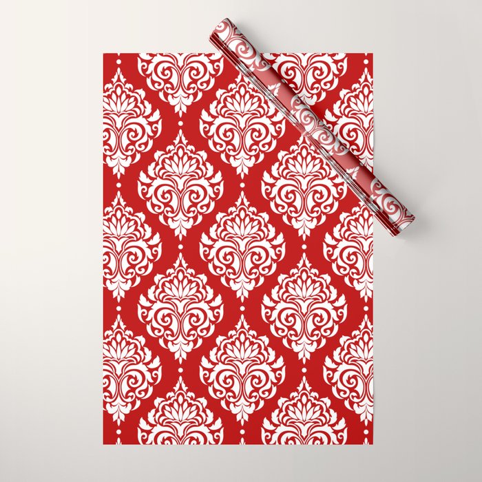 Red Damask Wrapping Paper Gallery Image 1