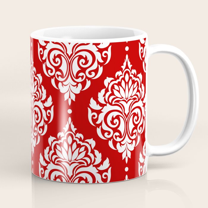 Red Damask Coffee Mug Gallery Image 1