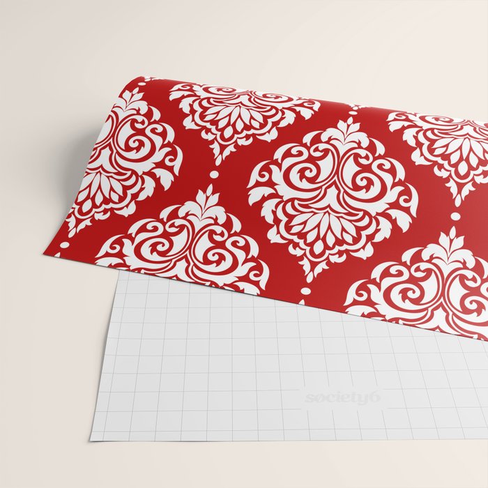 Red Damask Wrapping Paper Gallery Image 2