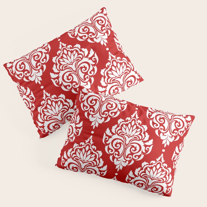 Red Damask Pillow Sham Gallery Image 3