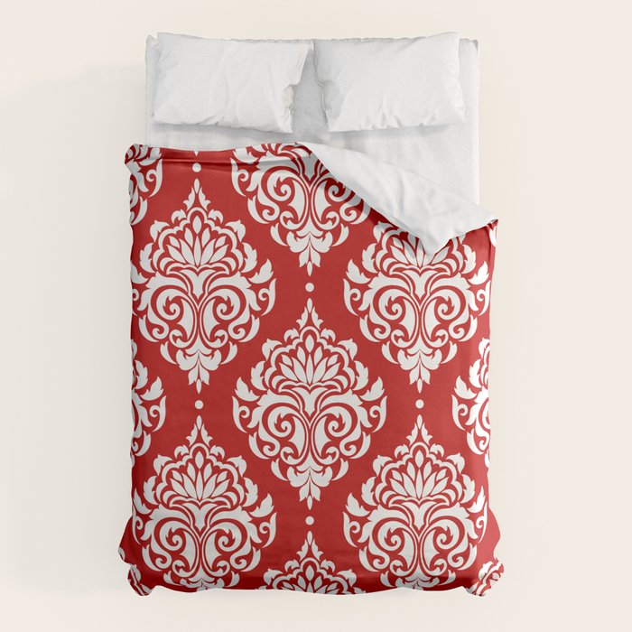 Red Damask Duvet Cover Gallery Image 1