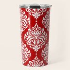 Red Damask Travel Mug Gallery Image 1