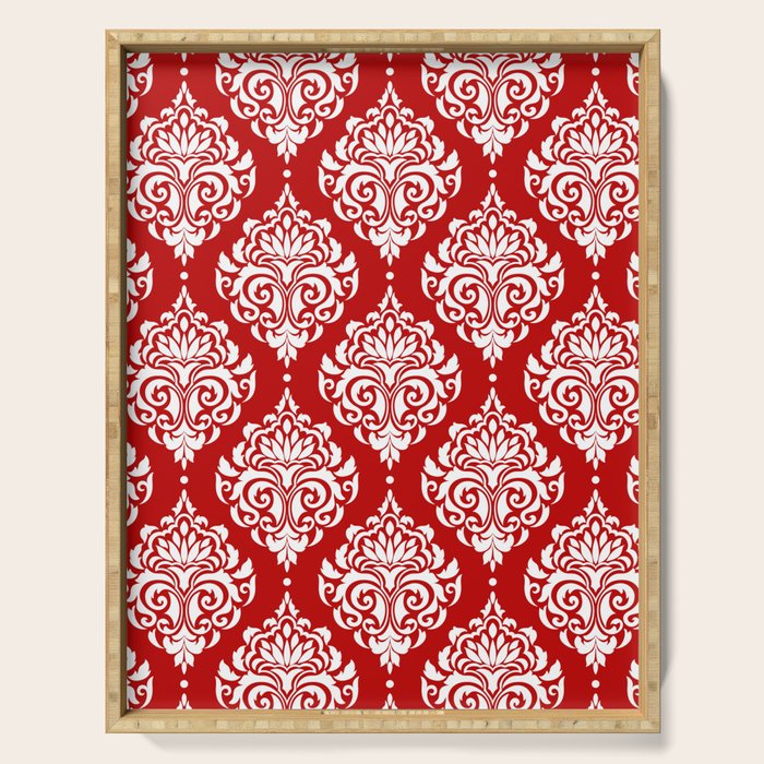 Red Damask Serving Tray Gallery Image 1