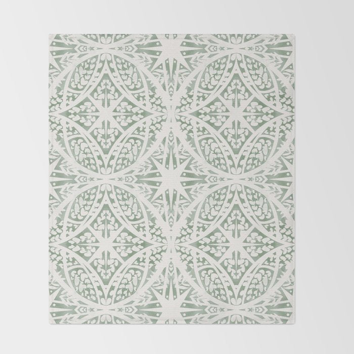 Green Nature Fantasy Tiles B Throw Blanket Gallery Image 2