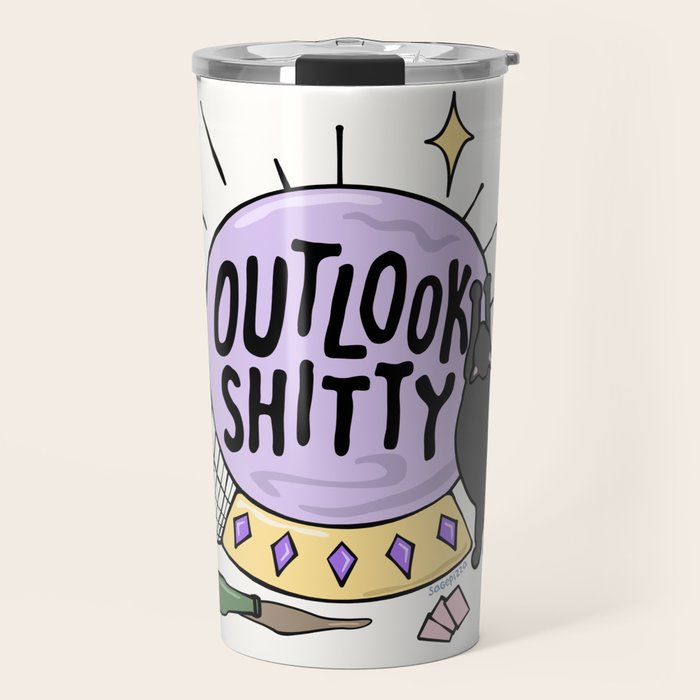 OUTLOOK SHITTY Travel Mug Gallery Image 1