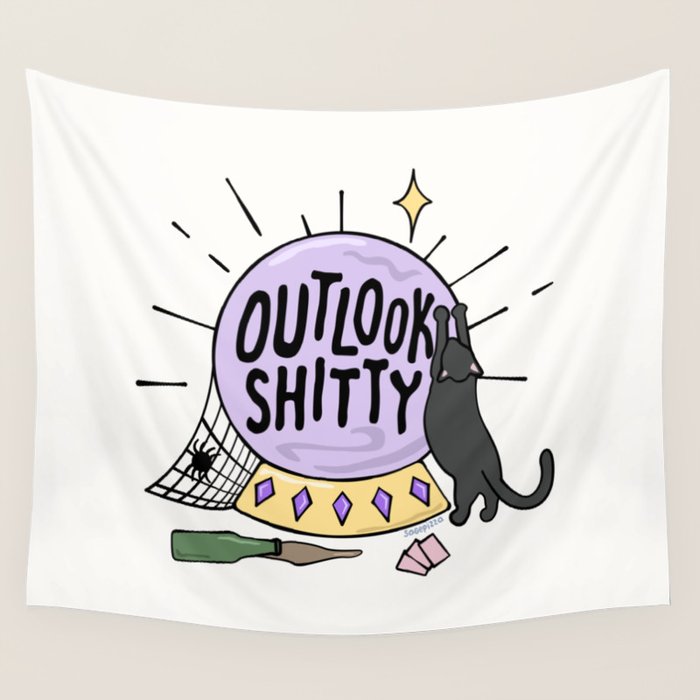 OUTLOOK SHITTY Wall Tapestry Gallery Image 4