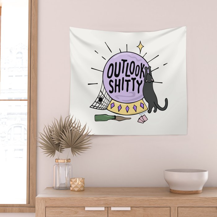 OUTLOOK SHITTY Wall Tapestry Gallery Image 2