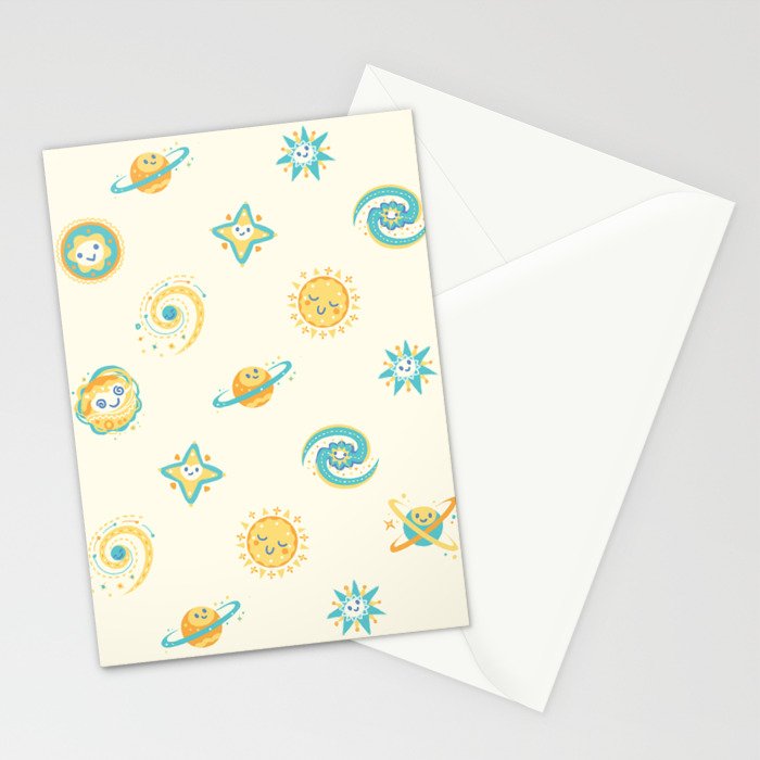 Pastel space pattern Stationery Card Gallery Image 2