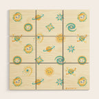 Pastel space pattern Wood Wall Art Gallery Image 1