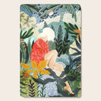 The Distracted Reader | Mindfulness Solo Travel | Bohemian Jungle Botanical Mood | Nature Book Lady Cutting Board Gallery Image 1