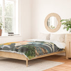 The Distracted Reader | Mindfulness Solo Travel | Bohemian Jungle Botanical Mood | Nature Book Lady Duvet Cover Gallery Image 2