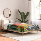 The Distracted Reader | Mindfulness Solo Travel | Bohemian Jungle Botanical Mood | Nature Book Lady Comforter Gallery Image 2