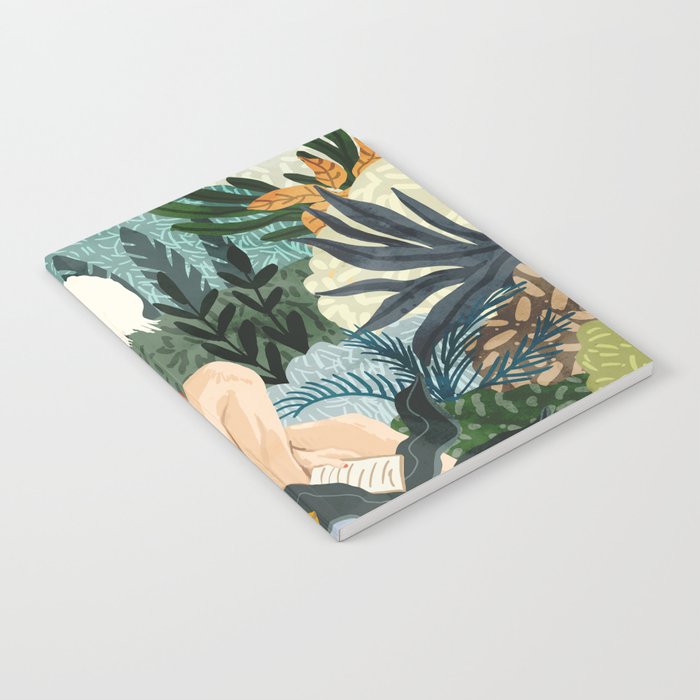 The Distracted Reader | Mindfulness Solo Travel | Bohemian Jungle Botanical Mood | Nature Book Lady Notebook Gallery Image 2