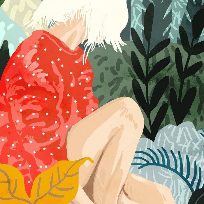 The Distracted Reader | Mindfulness Solo Travel | Bohemian Jungle Botanical Mood | Nature Book Lady Coffee Mug Gallery Image 2