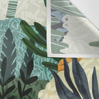 The Distracted Reader | Mindfulness Solo Travel | Bohemian Jungle Botanical Mood | Nature Book Lady Wall Tapestry Gallery Image 3