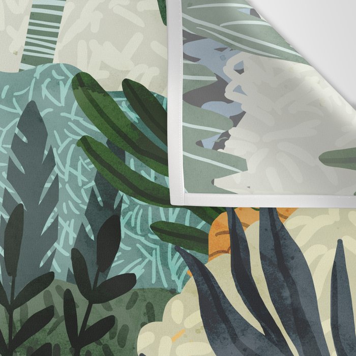 The Distracted Reader | Mindfulness Solo Travel | Bohemian Jungle Botanical Mood | Nature Book Lady Wall Tapestry Gallery Image 3