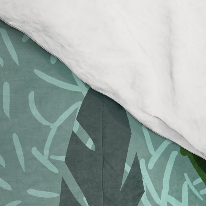 The Distracted Reader | Mindfulness Solo Travel | Bohemian Jungle Botanical Mood | Nature Book Lady Comforter Gallery Image 4