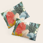 The Distracted Reader | Mindfulness Solo Travel | Bohemian Jungle Botanical Mood | Nature Book Lady Pillow Sham Gallery Image 3