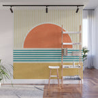 Sun Beach Stripes - Mid Century Modern Abstract Wall Mural Gallery Image 1