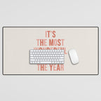 The Most Wonderful Time Of The Year Warm Pink Desk Mat Gallery Image 1