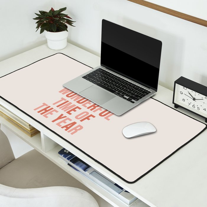 The Most Wonderful Time Of The Year Warm Pink Desk Mat Gallery Image 2
