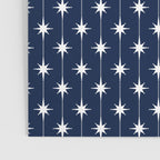Midcentury Stars and Dots Pattern in Nautical Navy Blue and White Poster Gallery Image 3