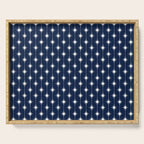 Midcentury Stars and Dots Pattern in Nautical Navy Blue and White Serving Tray Gallery Image 1