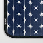 Midcentury Stars and Dots Pattern in Nautical Navy Blue and White Laptop Sleeve Gallery Image 3