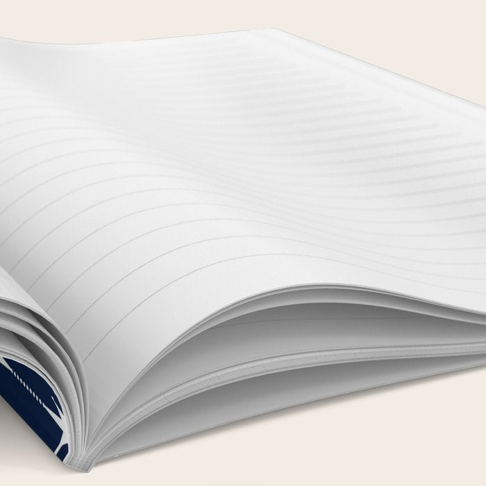 Midcentury Stars and Dots Pattern in Nautical Navy Blue and White Notebook Gallery Image 2