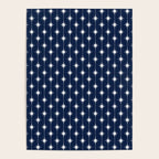 Midcentury Stars and Dots Pattern in Nautical Navy Blue and White Poster Gallery Image 4