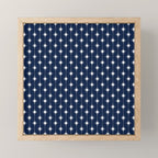 Midcentury Stars and Dots Pattern in Nautical Navy Blue and White Mini Art Print Gallery Image 1