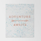 Adventure Awaits Rose Gold Throw Blanket Gallery Image 2